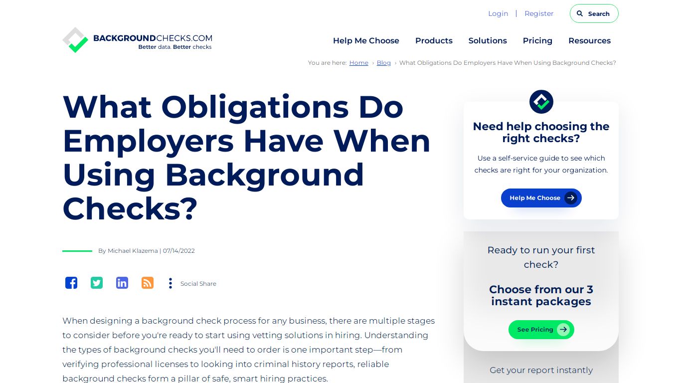 What Obligations Do Employers Have When Using Background Checks?